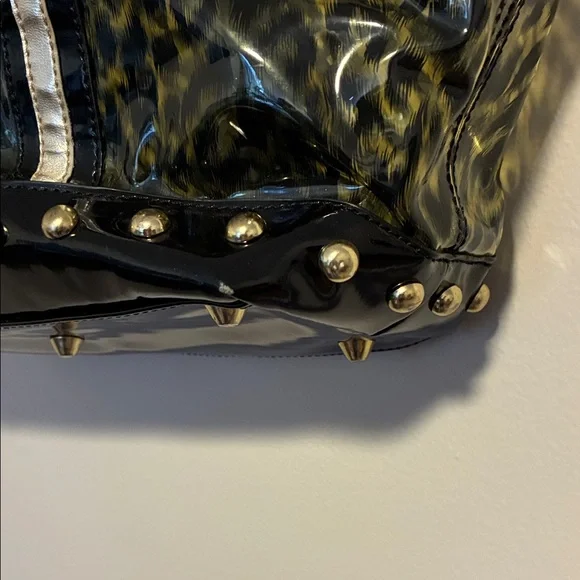 Betsey Johnson Black and Gold Leopard Tote - Picture 3 of 6